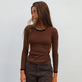 Long Trendy Stripes Black & Brown