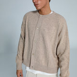 Buttons Knit Sweater Beige