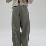 Barrel Linen Pants Light Green