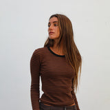 Long Trendy Stripes Black & Brown