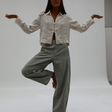 Barrel Linen Pants Light Green