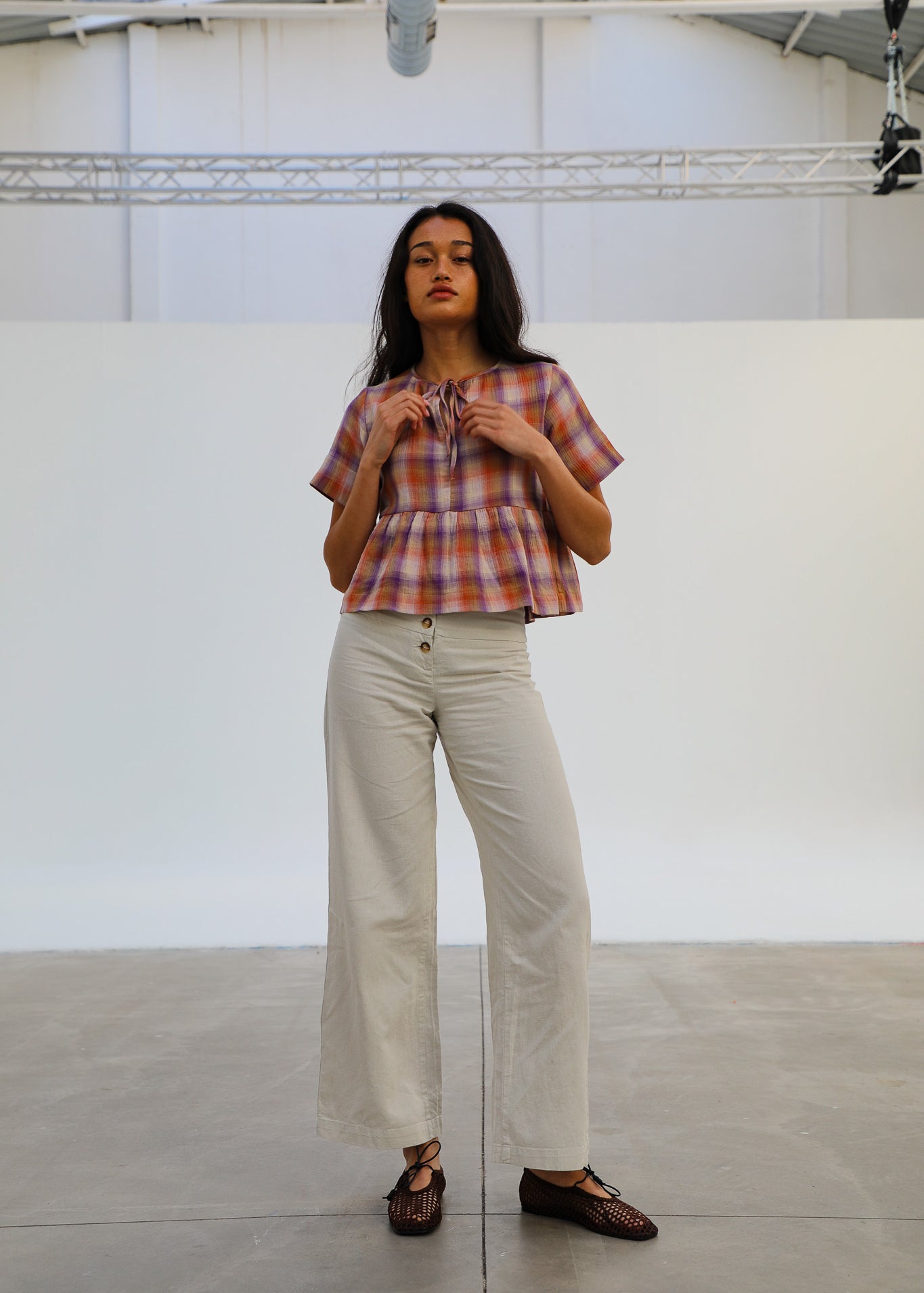 Square Blouse Pink & Orange