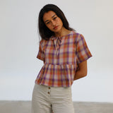 Square Blouse Pink & Orange