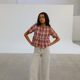 Square Blouse Pink & Orange