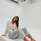 Barrel Linen Pants Light Green