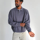 Classic Polo Knit Sweater Dark Blue
