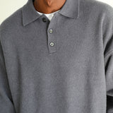 Classic Polo Knit Sweater Dark Blue