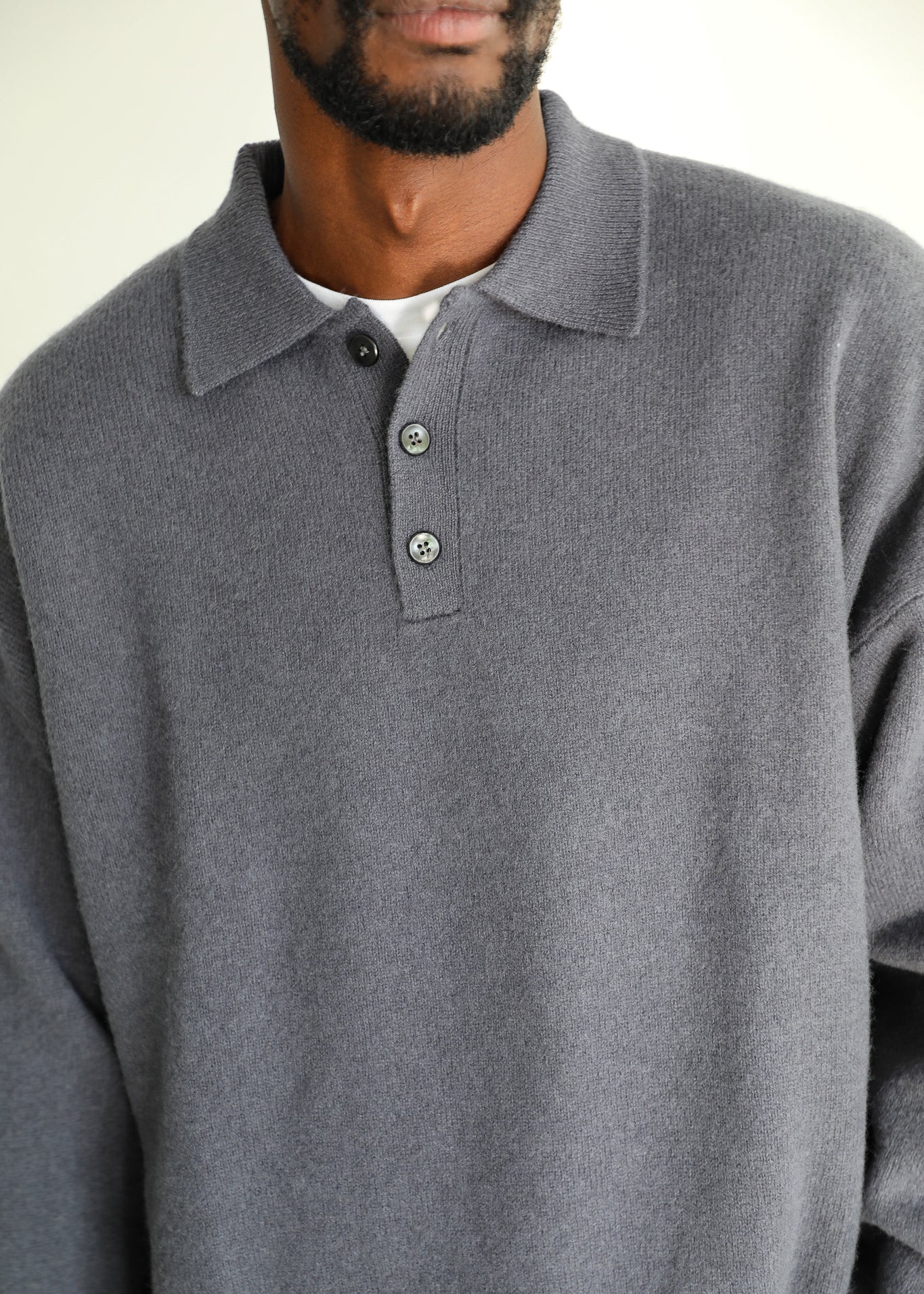 Classic Polo Knit Sweater Dark Blue