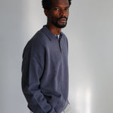 Classic Polo Knit Sweater Dark Blue