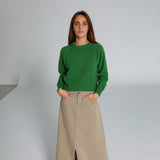 Zip Knit Sweater Green