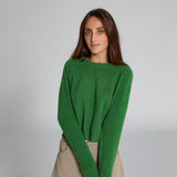 Zip Knit Sweater Green