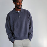 Classic Polo Knit Sweater Dark Blue
