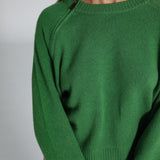 Zip Knit Sweater Green