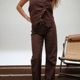 Loop Linen Pants Brown
