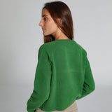Zip Knit Sweater Green