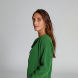Zip Knit Sweater Green