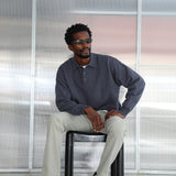 Classic Polo Knit Sweater Dark Blue
