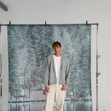 Double Zip Hoodie Light Grey