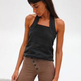 Linen Corset Top Navy