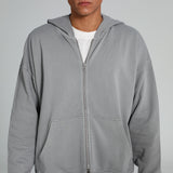 Double Zip Hoodie Light Grey