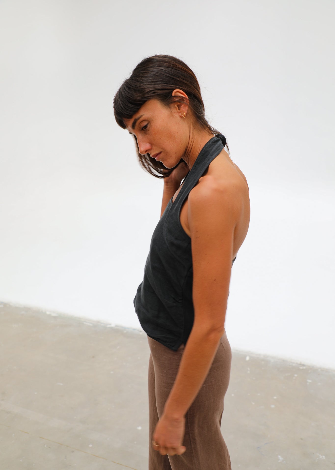 Linen Corset Top Navy