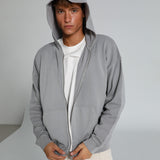 Double Zip Hoodie Light Grey