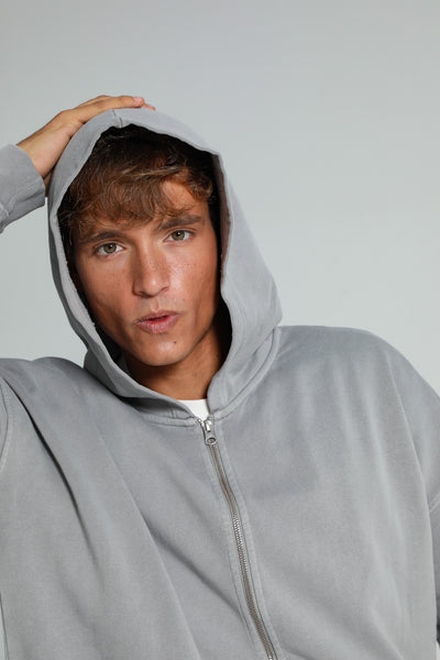 Double Zip Hoodie Light Grey – Ramsos