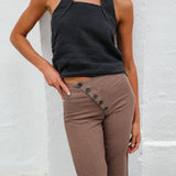 Linen Corset Top Navy