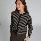 Stripes Knit Sweater Brown & Black