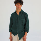 Linen Shirt Dark Green