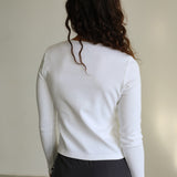 Long V-Neck T-Shirt White