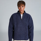 Modern Wool Flow Hoodie Blue