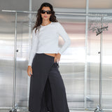 Long V-Neck T-Shirt White