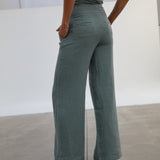 Linen Pleated Pants Light Blue