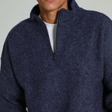 Modern Wool Flow Hoodie Blue
