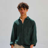 Linen Shirt Dark Green