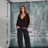 Crossed Top Dark Brown