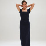 Square Linen Dress Navy