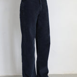 Corduroy Wide Comfy Pants Navy