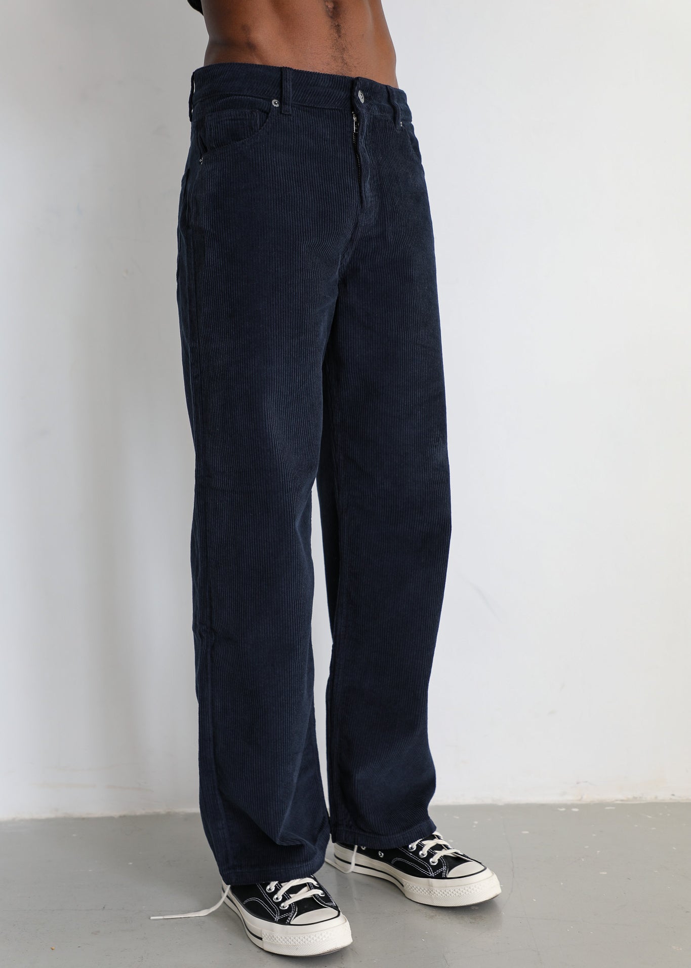 Corduroy Wide Comfy Pants Navy