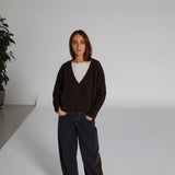 Crossed Top Dark Brown