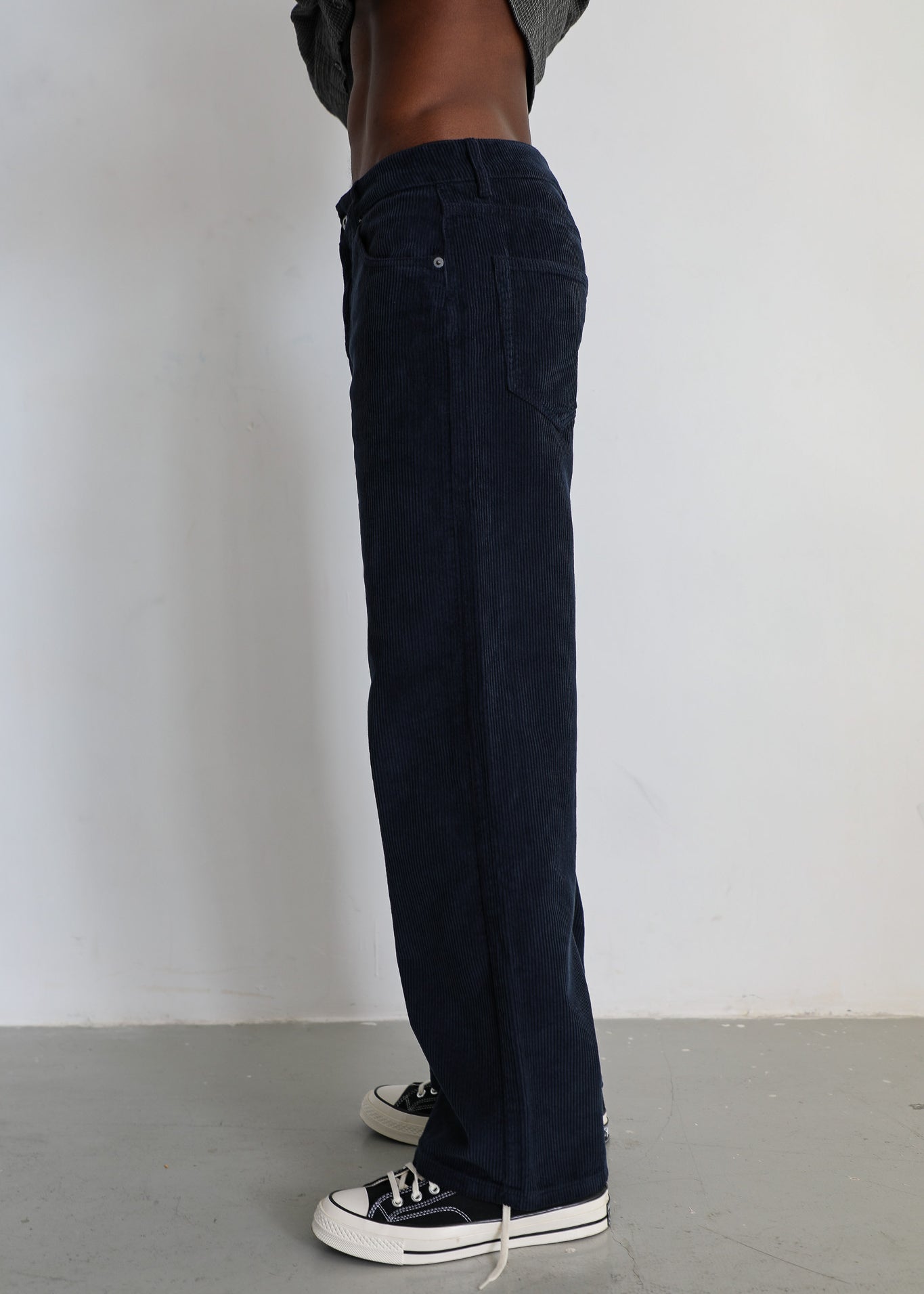 Corduroy Wide Comfy Pants Navy