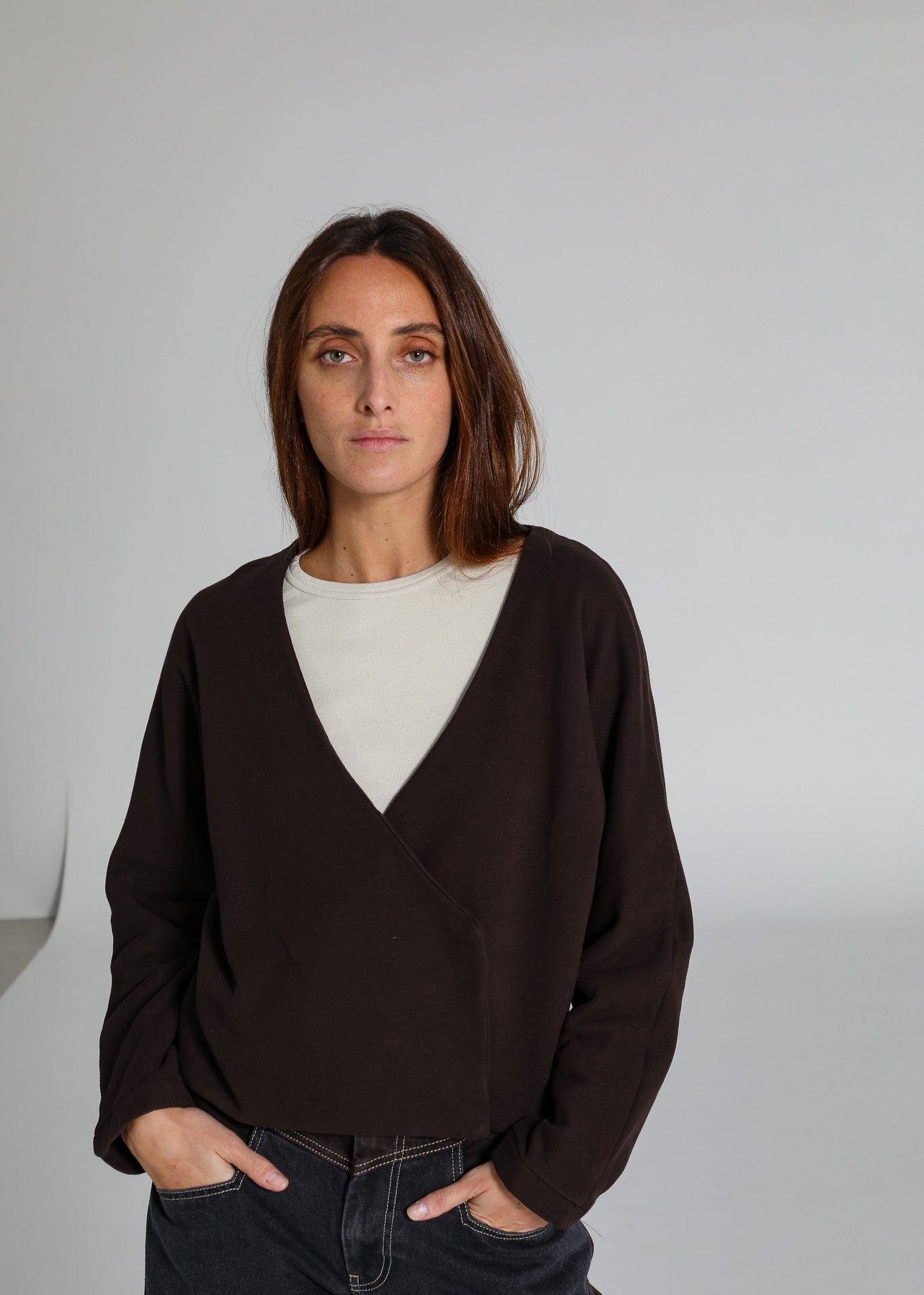 Crossed Top Dark Brown