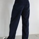 Corduroy Wide Comfy Pants Navy