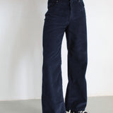Corduroy Wide Comfy Pants Navy