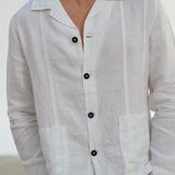 Linen Blazer Guayabera White