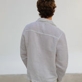 Linen Blazer Guayabera White