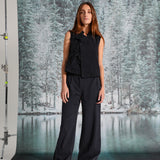 Tencel Pleated Pants Dark Navy