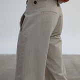 Linen Modern Pleated Pants Beige
