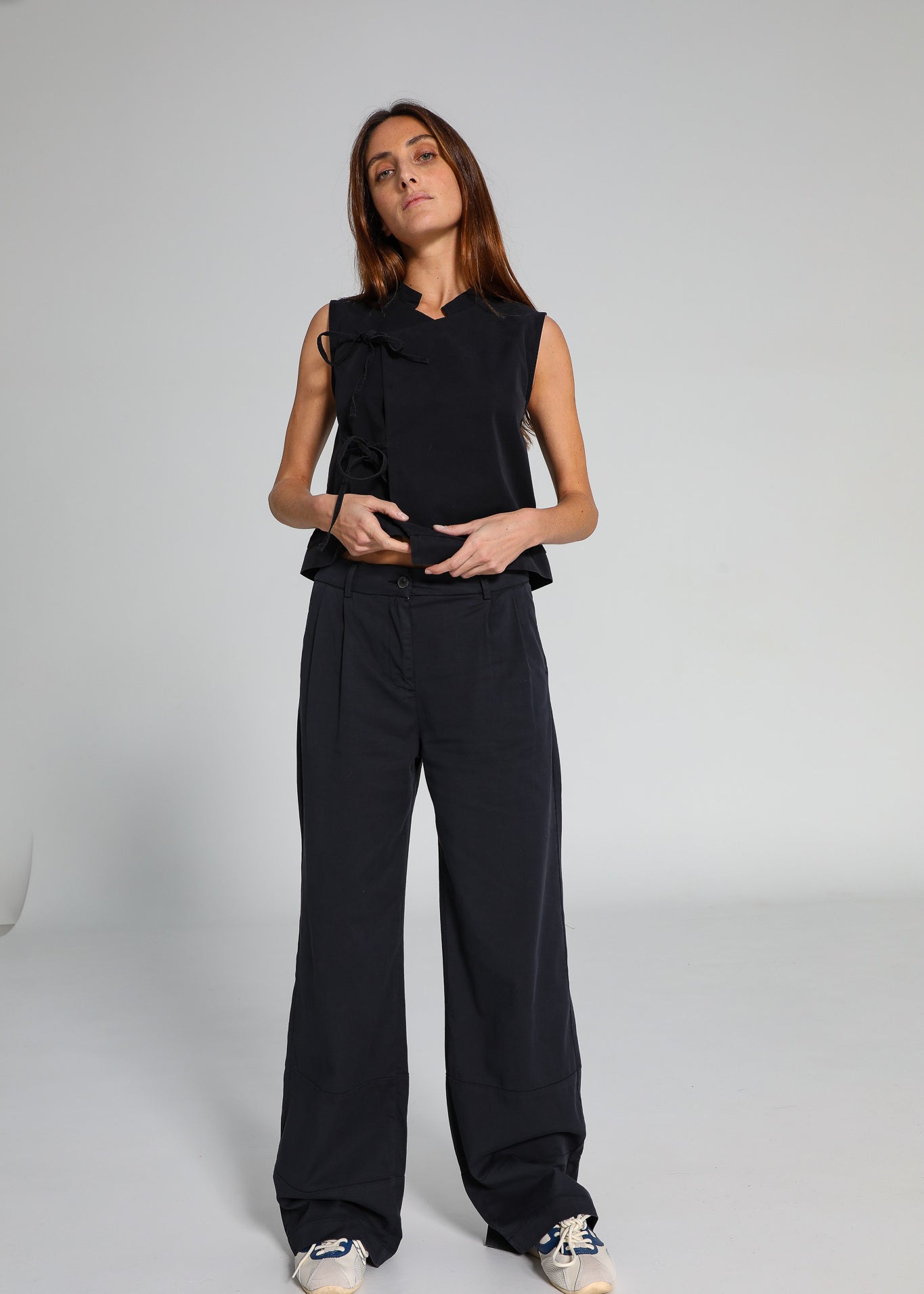 Tencel Pleated Pants Dark Navy